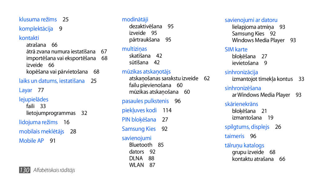 Samsung GT-I5800DKASEB, GT-I5800CWASEB manual Lietojumprogrammas , Izmantojot tīmekļa kontus , Ar Windows Media Player  